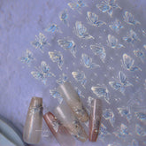 White Butterfly Nail Stickers, Butterfly Nail Decals, Butterfly Nail Art, Butterfly Nail Charms, Butterfly Manicure